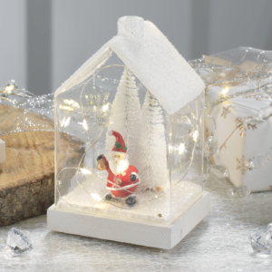 Casetta in vetro con Santa Claus – h 16,5 Mascagni Casa