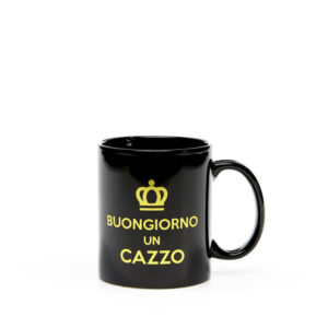 Mug nera in ceramica BUONGIORNO UN CAZZO