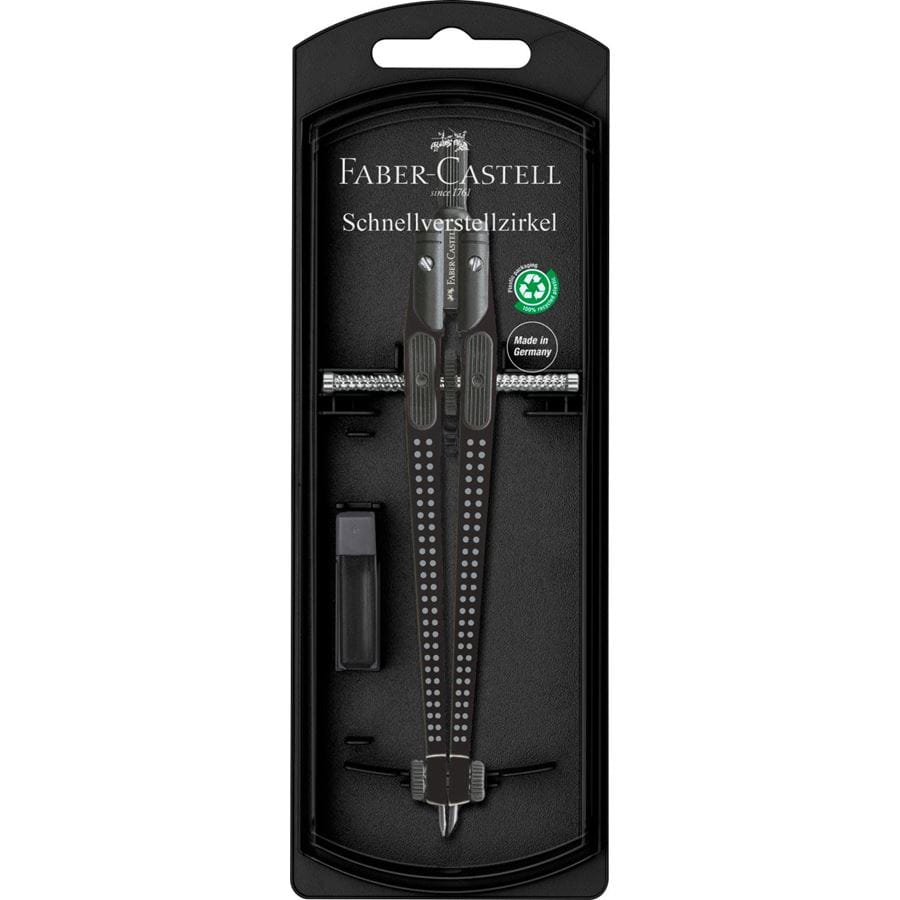Faber-Castell Twister 19 - Compasso A Regolazione Rapida Con Regolazione Fine E Testa Scanalata (diametro Max 340 Mm)