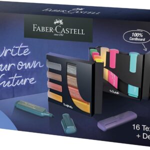 Faber-Castell- Set di evidenziatori da 16 pezzi,colori neon, pastello e metallizzati