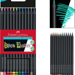 Faber-Castell – Matite colorate Blackwood, Black Edition, astuccio da 12 pezzi