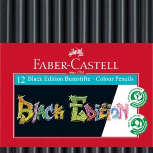 Faber-Castell – Matite colorate Blackwood, Black Edition, astuccio da 12 pezzi