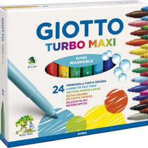 GIOTTO Turbo Maxi – Astuccio Da 24 Pennarelli Super Lavabili