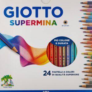 GIOTTO Supermina – Astuccio da 24 Matite a Pastello Colorate, 3.8mm