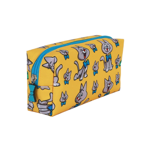 Astuccio Portapenne In Tela Oxford Grande Capacità 20x7,5 Cm - Due Scomparti, Viaggio, Scuola, Ufficio (Blu Navy)