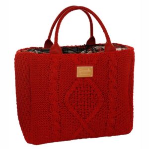 Borsa a mano tricot chalet rosso