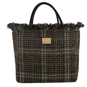 Borsa a mano tweed chalet nero