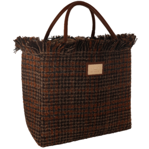 Borsa a mano tweed chalet marrone