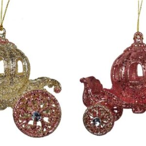 Decorazione Carrozza Glitter in Acrilico