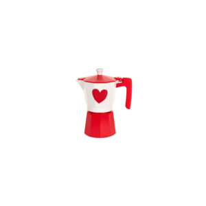NUVOLE DI STOFFA Moka caffè “Cuore Rosso” in alluminio