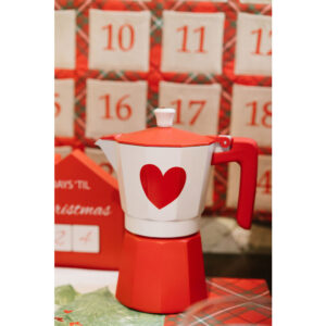 NUVOLE DI STOFFA Moka caffè “Cuore Rosso” in alluminio