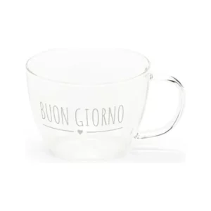 NUVOLE DI STOFFA Tazza in vetro Buongiorno