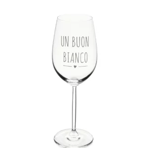 NUVOLE DI STOFFA Calice in vetro “UN BUON BIANCO”