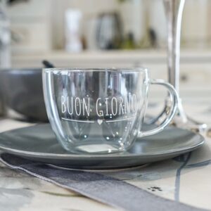 NUVOLE DI STOFFA Tazza in vetro Buongiorno