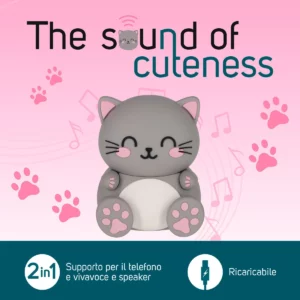 LEGAMI – THE SOUND OF CUTENESS Speaker Wireless con Supporto – KITTY