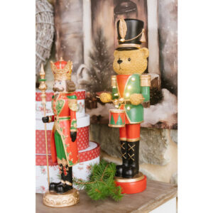 NUVOLE DI STOFFA Schiaccianoci orso in resina con led