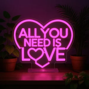 LEGAMI – Lampada Led Effetto Neon – All You Need is Love – It’s a Sign
